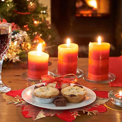 Miniatura 5 de 12 manteles individuales bordados de flor de Pascua de Navidad para decoración de Navidad, decoración de mesa de fiesta de Navidad, decoración de