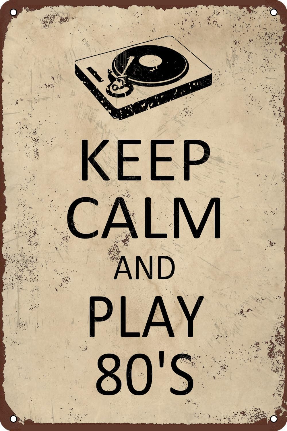 SMAZDFXX Keep Calm and Play 80'S Metal Tin Sign, Accessories Wall Decor Poster for Bars Restaurants Cafes Pubs Home Indoor Outdoor Men Women 12"x16"