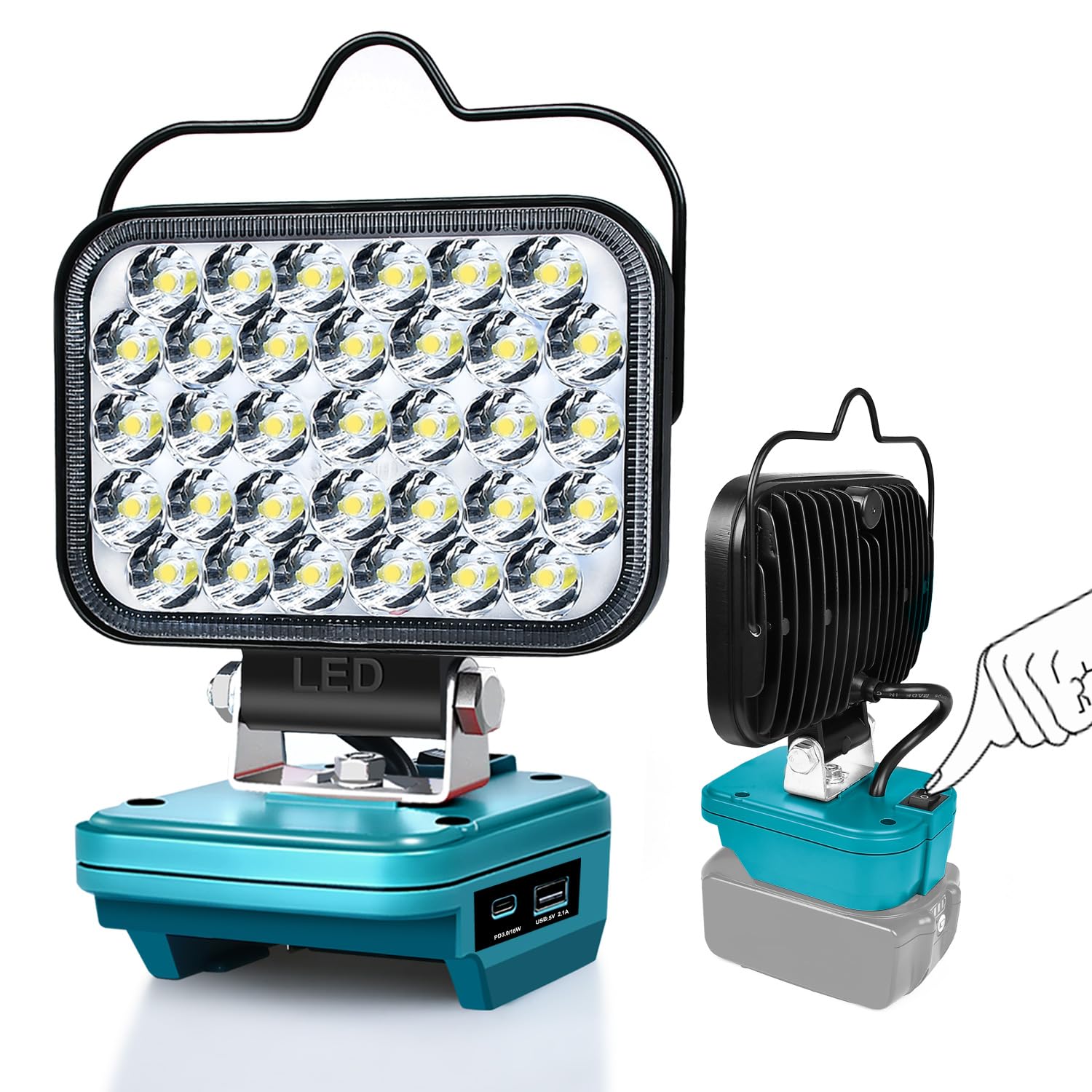 Makita 18V LXT Cordless LED Work Light - Portable Flashlight Spotlight Tool for Repairing, Outdoor, Camping, Fishing, Emergency (No Battery)