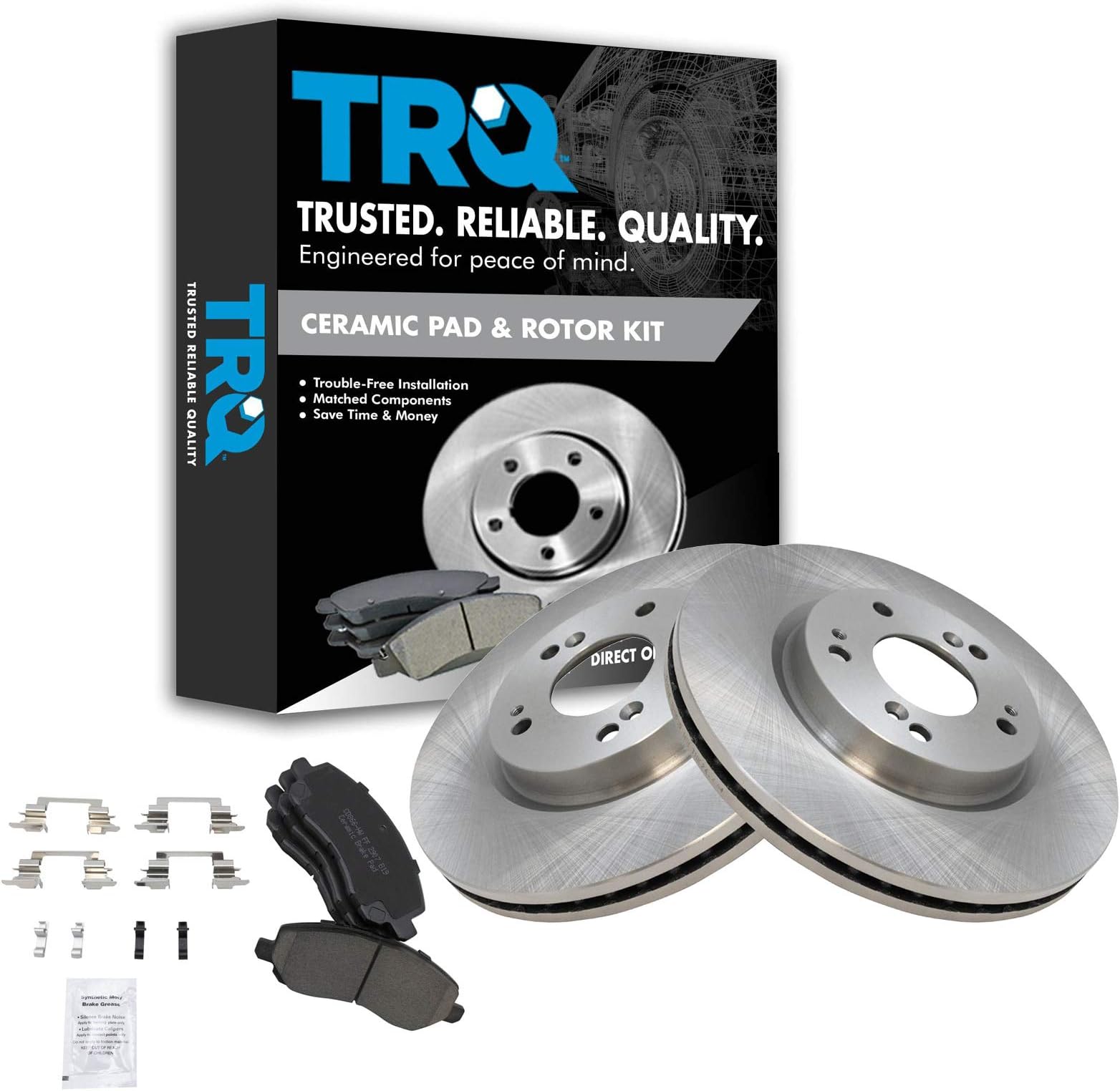 Front Ceramic Brake Pads & Rotor Kit Set for Dodge Mitsubishi Car SUV