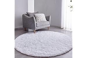 FJZFING White Round Rug: Indulge in Plush Comfort Circle 5x5