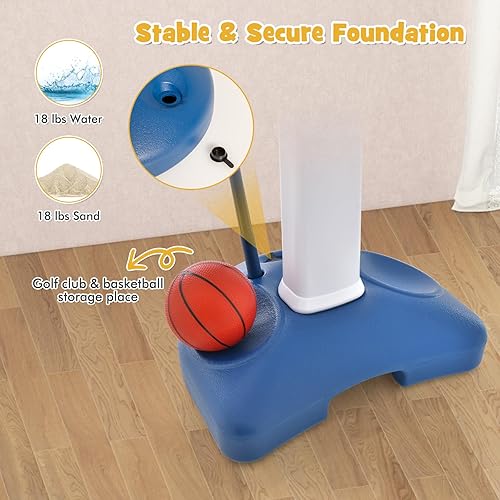 Miniatura 5 de HONEY JOY Kids Basketball Hoop, Outdoor Indoor Mini Basketball Goal Toy Stand, Adjustable Height, Play Game Preschool Birthday Gift, Toddler