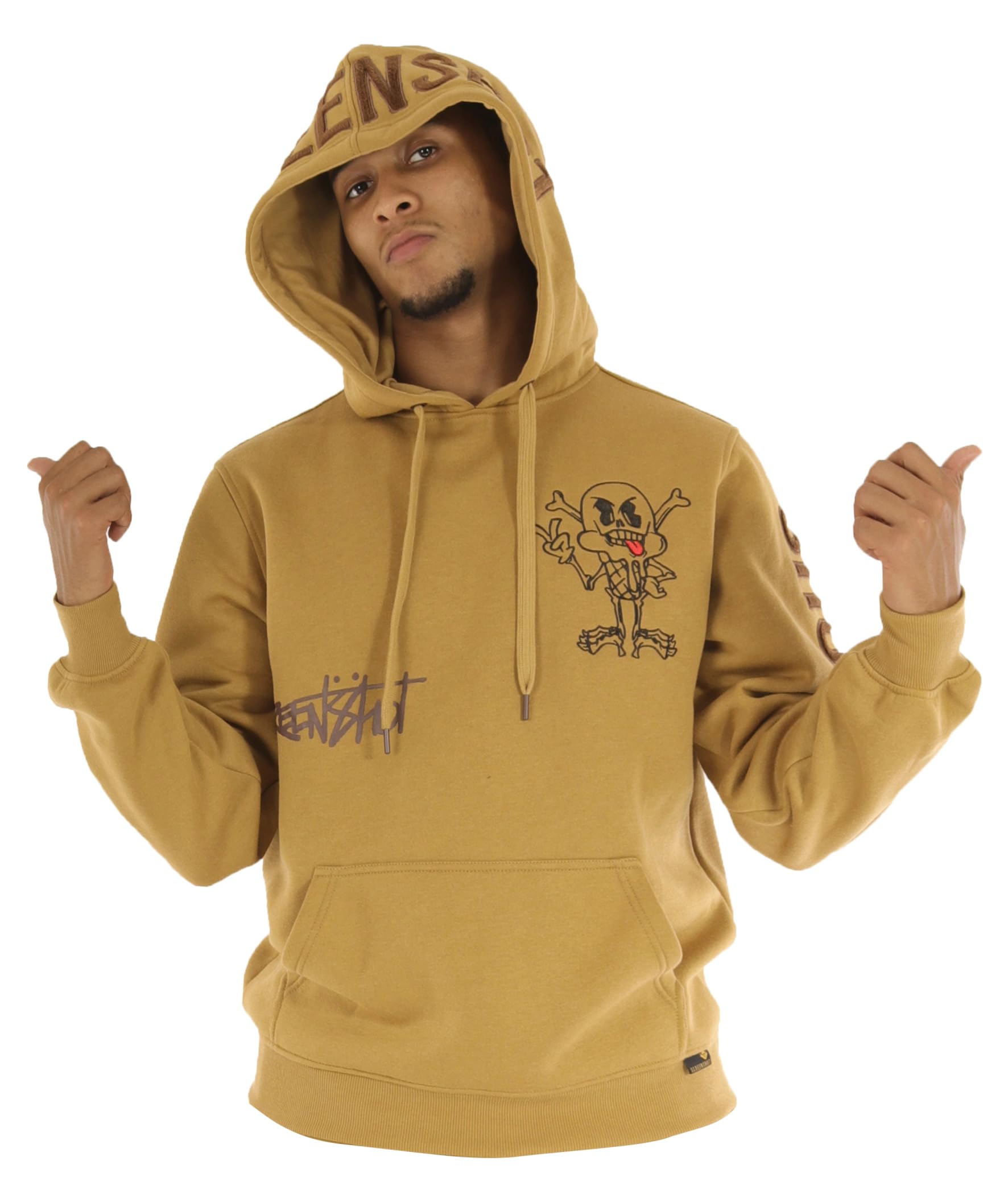 SCREENSHOTFLEECE HOODIE 3202 Mens Urban Streetwear Graffiti Embroidery  Patch Fleece Pullover Hoodie Sweatshirt Top