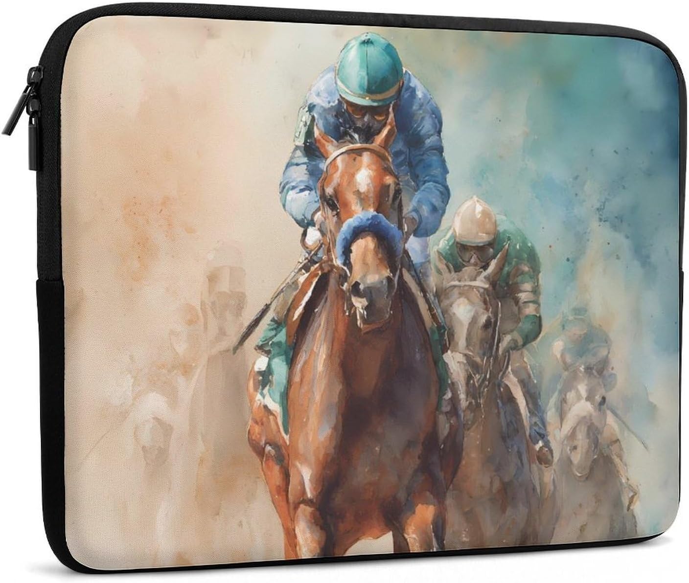 Watercolor Horse Racing Laptop Case Sleeve Computer Tablet Bag image 5