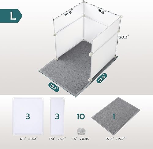 Miniatura 9 de MEEXPAWS Caja de arena para gatos pequeña, protector contra salpicaduras de 20.5 pulgadas de largo x 14 pulgadas de ancho x 18 pulgadas de alto, con