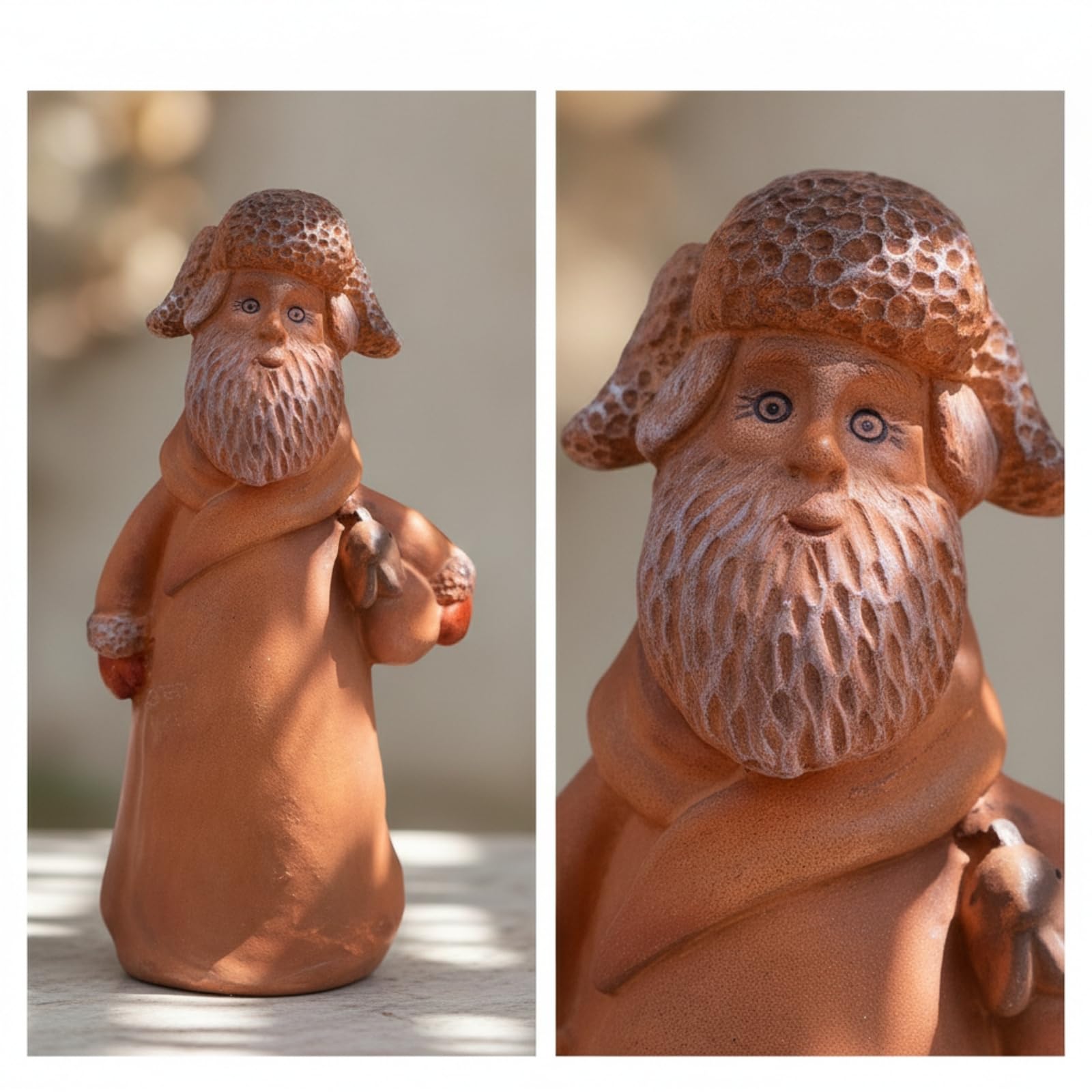 Gartenfigur aus Magnesiumoxid dekorativ Gartenstatue mit Terrakottafarben-Finish witterungsbeständig Gartenfigur für Sammler