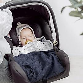 lulumoon Baby Blanket for Newborns: Muslin Swaddle for Receiving Neutral - Crib Quilt for Travel Boy & Girls 30x40(Blue)