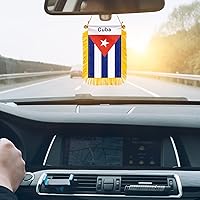 Vista 5 de ZXvZYT Bandera colgante de ventana de Cuba de 3 x 5 pulgadas, mini banderas cubanas para automóvil, decoración de espejo retrovisor, con ventosa