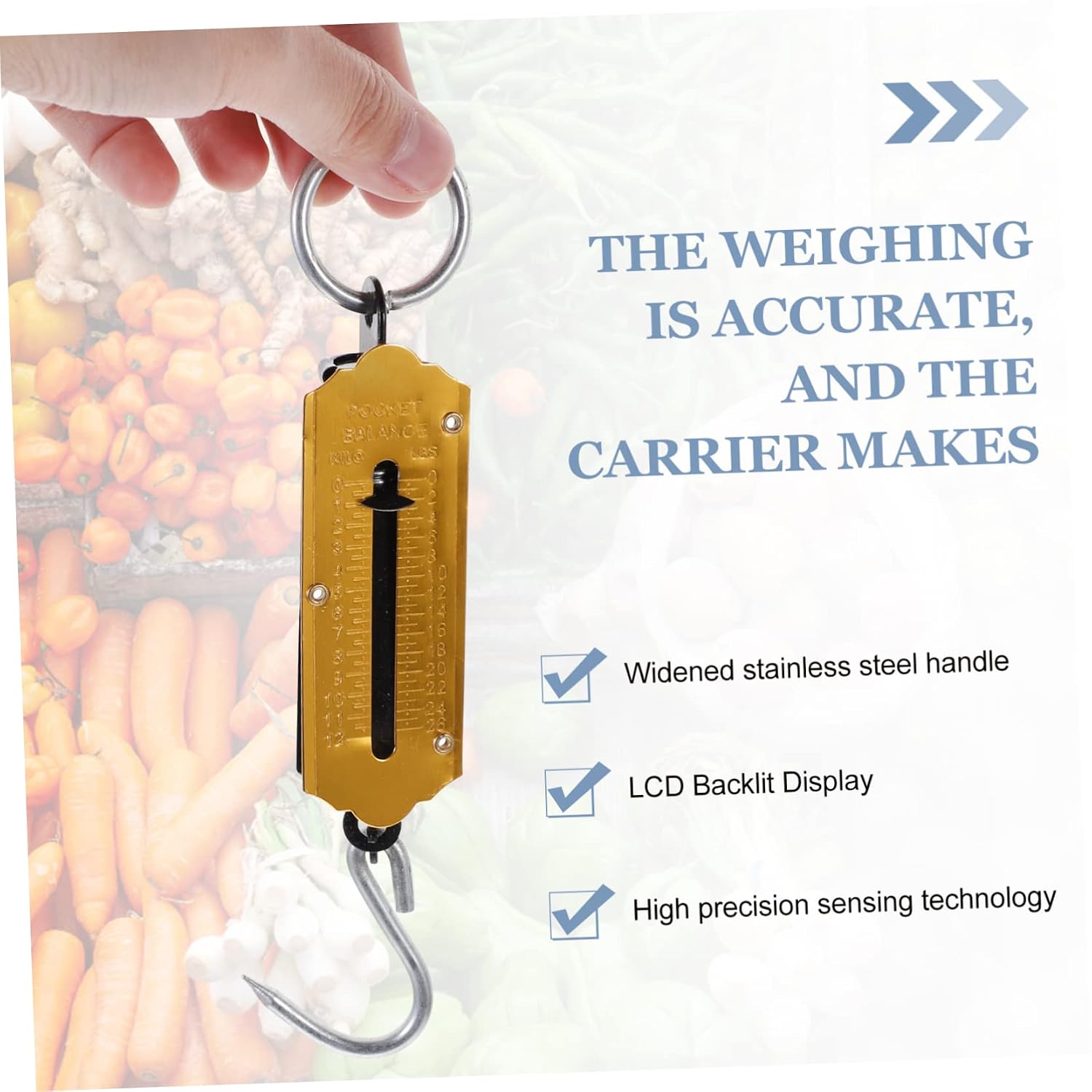 4pcs Spring Scale Luggage Scale Hook Easy to Use for Body Weight Fishing