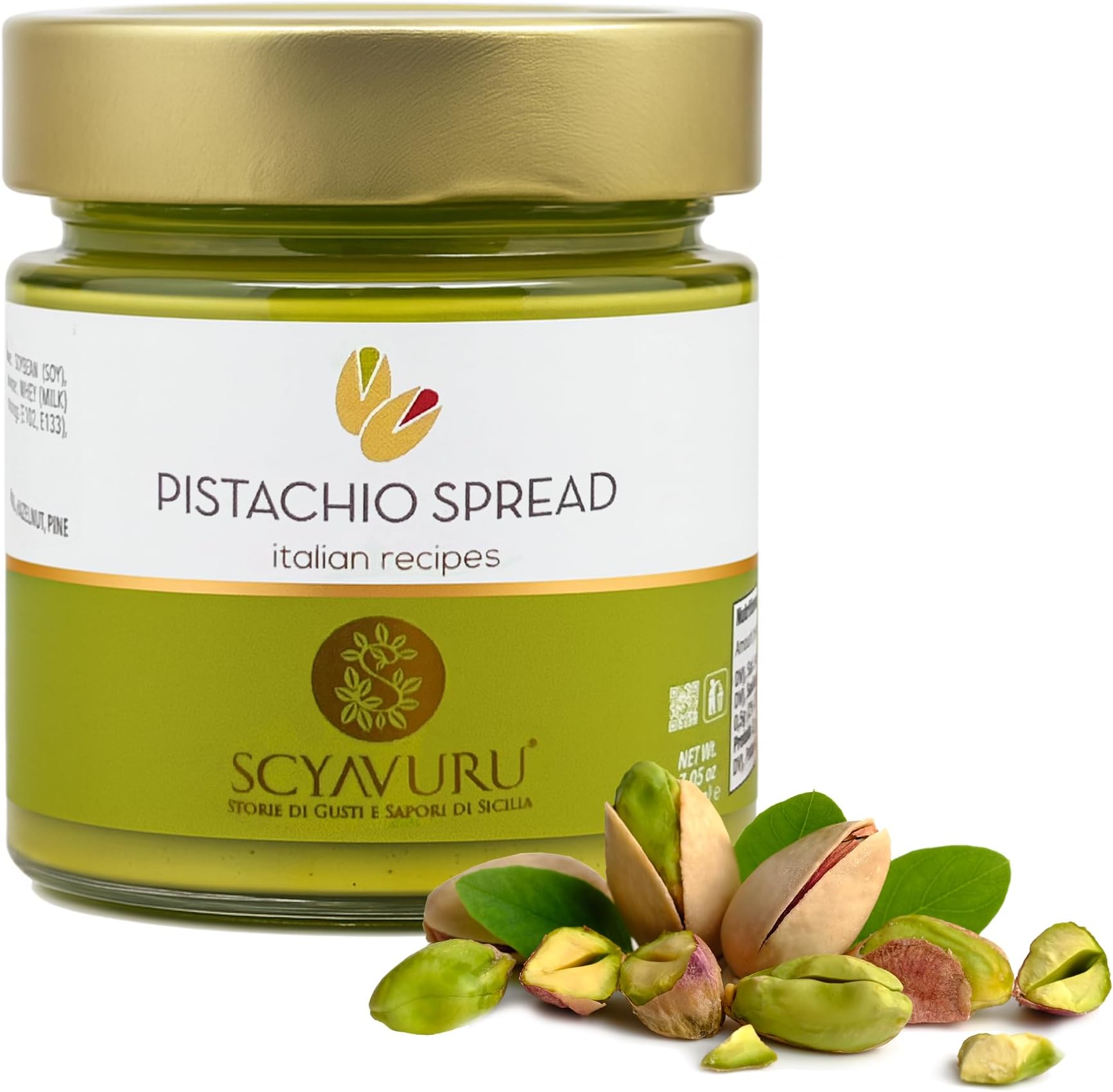 Salty Sicilian Pistachio Cream | Premium Quality Spreadable Pistachio Cream Imported from Italy | 7.05oz (200g) (Pack of 2)
