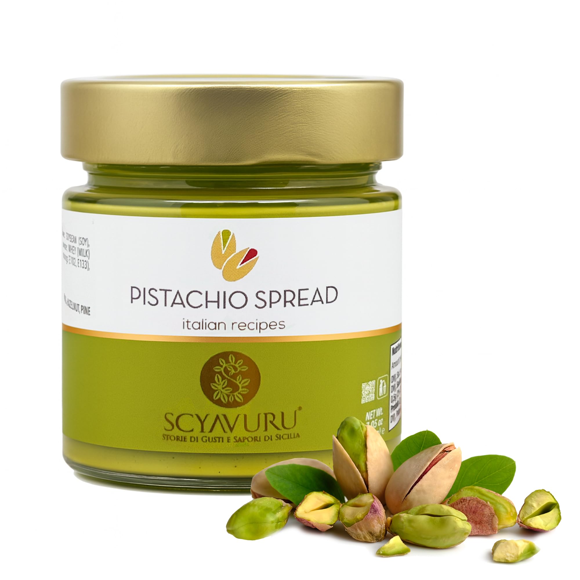 Scyavuru Sicily Salted Pistachio Cream, Premium Quality Pistachio Spread Cream Imported from Italy, 7.05 Oz (200 G) (Pack of 2)