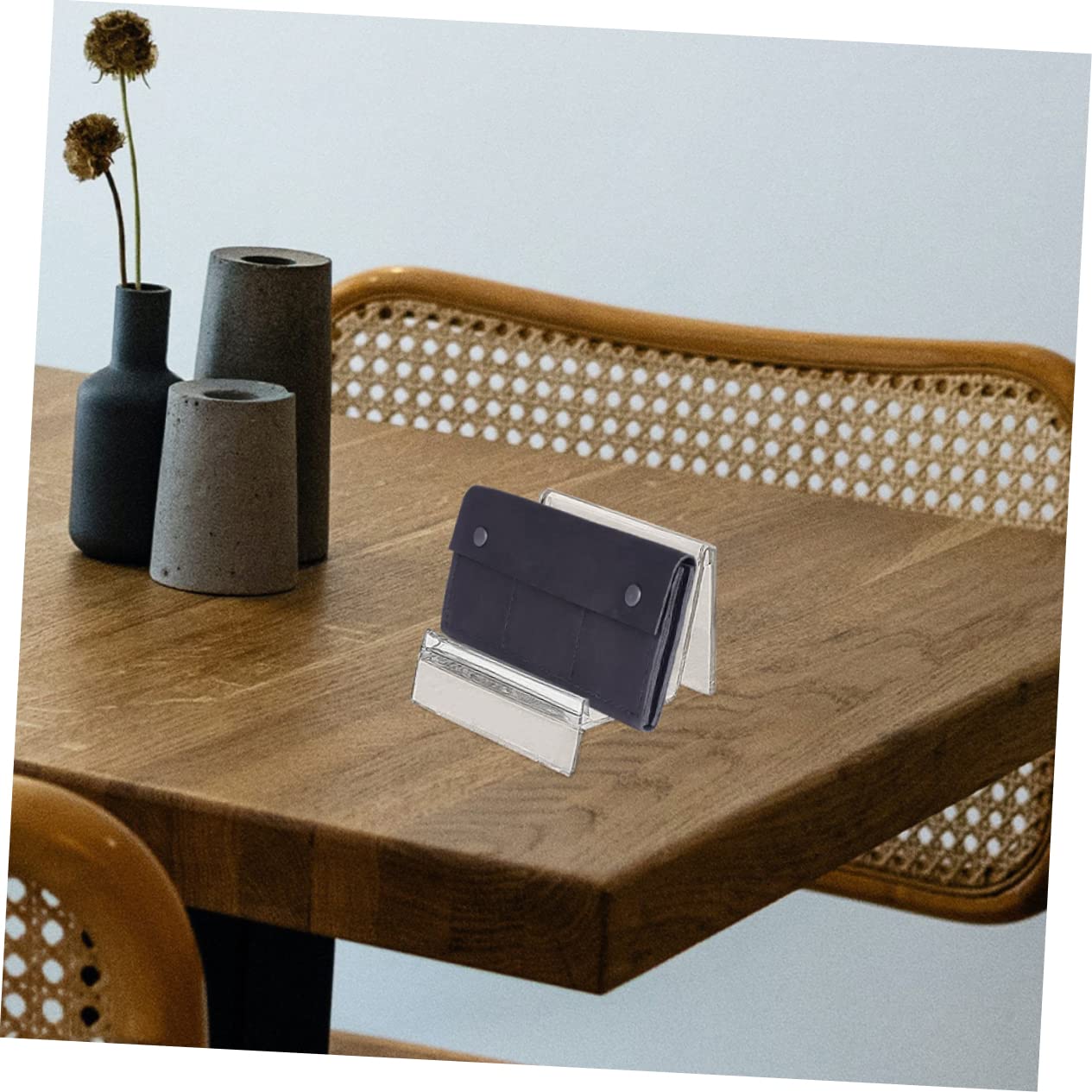 Cabilock Espositore Trasparente Supporto da Tavolo 7cm in PS Confezione da 20 Pezzi per Portafogli e Biglietti da Visita per Negozi e Desktop