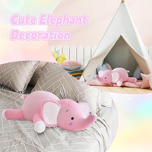 Miniatura 4 de CSVBTRF Animal de peluche con peso, 4.2 libras, 23 pulgadas, almohada de peluche de elefante para regalo de niños, animales de peluche de elefante