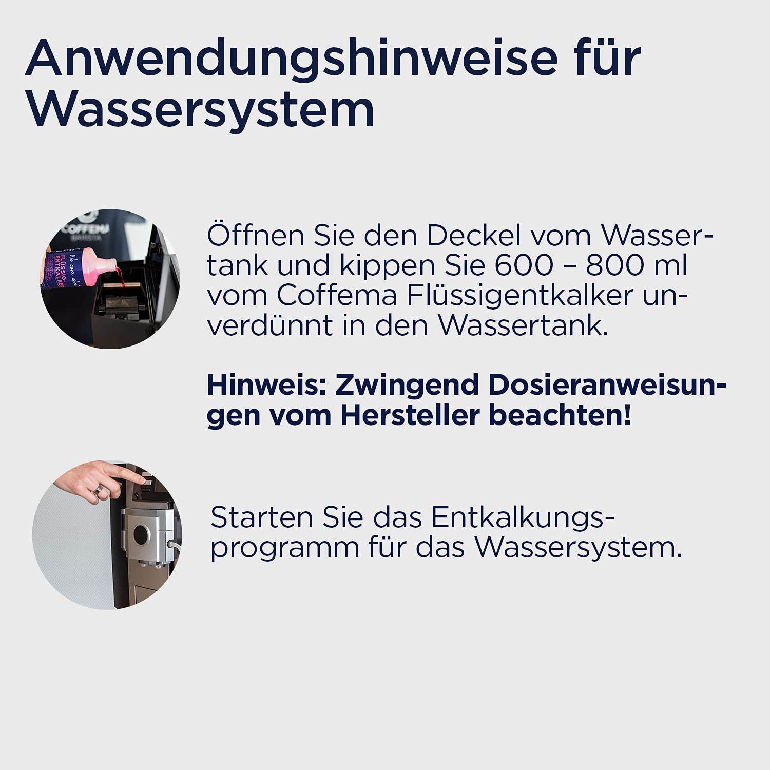 Flüssigentkalker für Kaffeevollautomaten - 3 x 1000 ml - mit praktischem Farbindikator - für Kaffee- und Espressomaschinen, Pad- und Kapselmaschinen und Heißwasserboiler