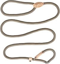 Training Lead and Collar, Reflective, Sliding, Nylon Lasso 150 cm for Small and Medium Dogs – Beige