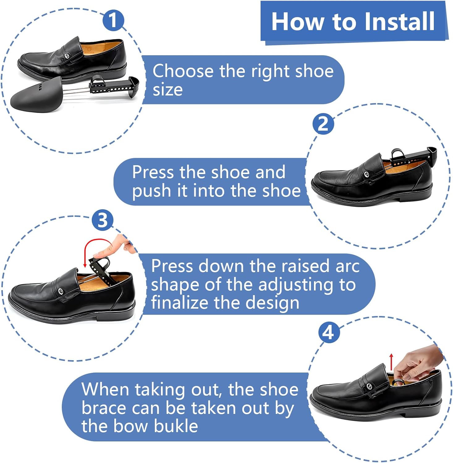 Shoe Stretcher, Plastic Shoe Tree for Men, Adjustable Shoe Stretcher Boot Holder Shaper Support