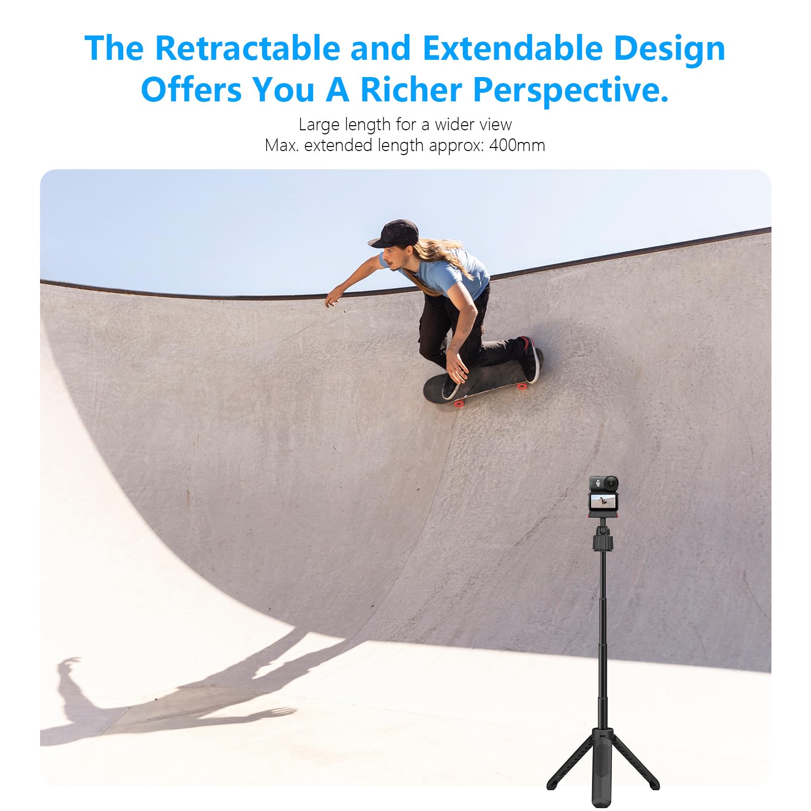 Osmo Nano Action 6 Tripod avec Adaptateur de déclenchement Rapide magnétique, Cadran monoplace avec poignée de poignée Mini-étireur rotative à 360 ° pour Les Accessoires DJI Nano Osmo 6