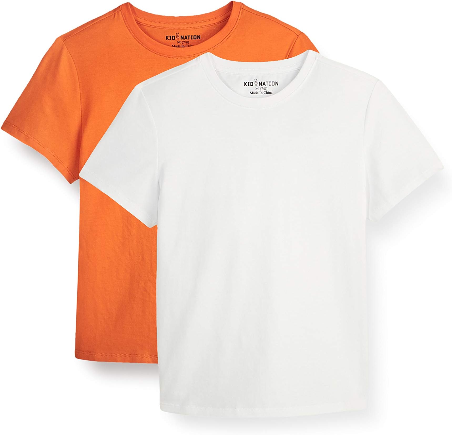 Kid NationKids Unisex 100% Cotton Tagless Short Sleeve Crewneck T Shirts