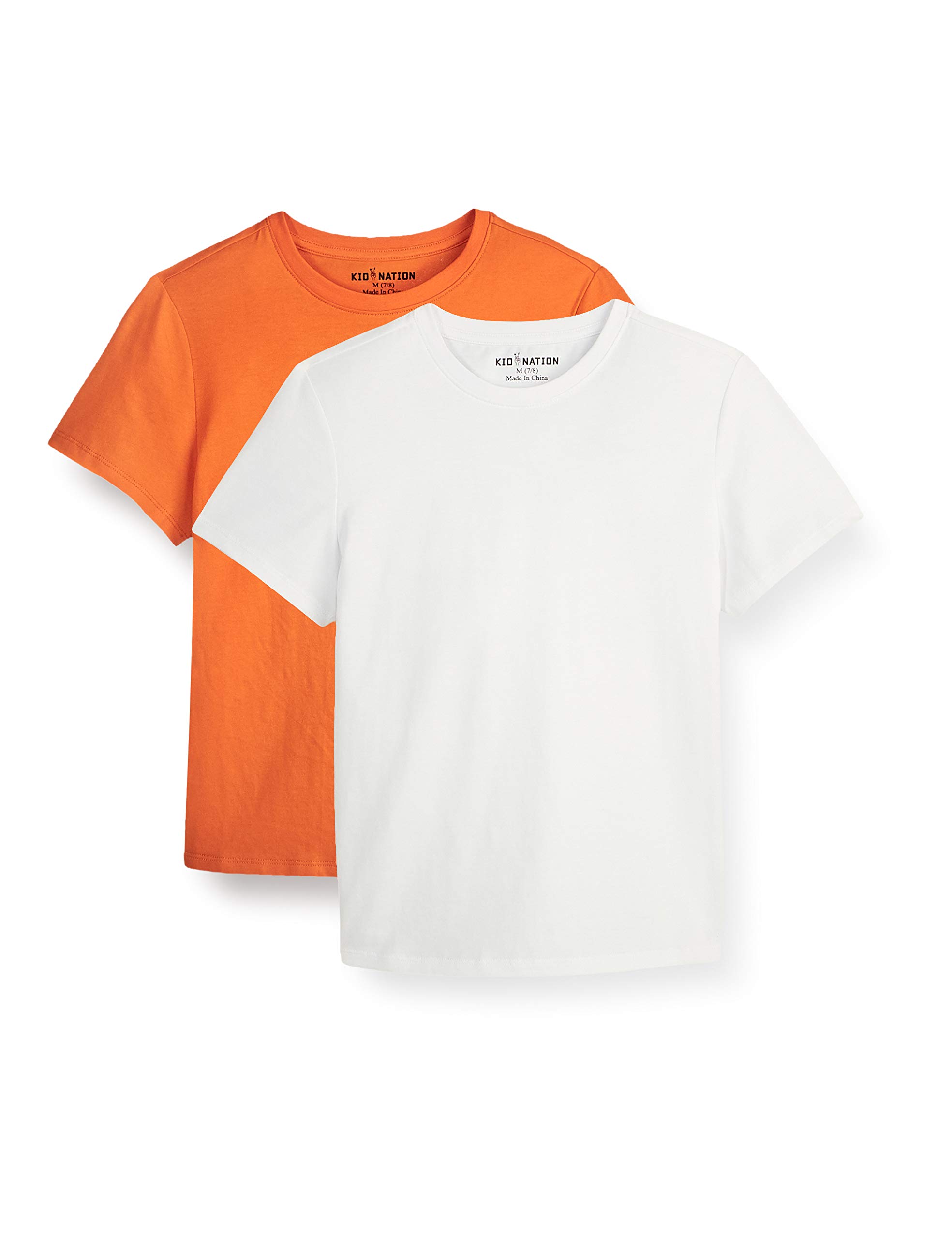 Kid NationKids Unisex 100% Cotton Tagless Short Sleeve Crewneck T Shirts