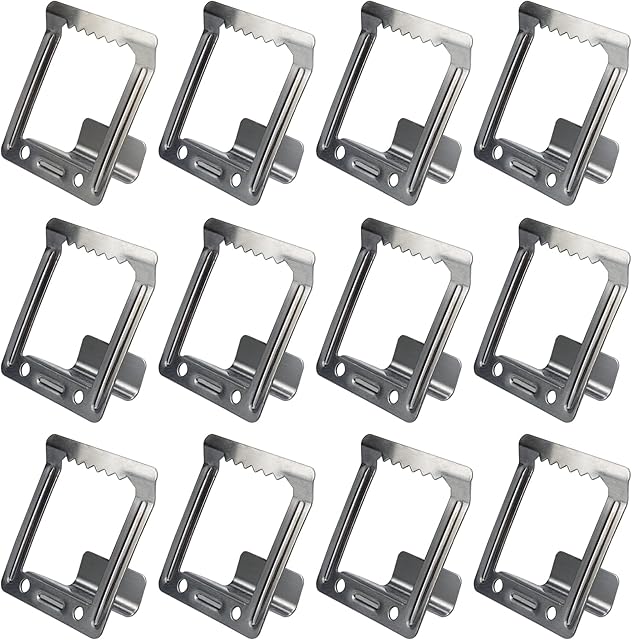 12pcs Clip Over Sawtooth Stretcher Frame Hanger Clips Anti-Rust Iron Wall Mount Metal Picture Hook, for Hanging Photo Board Picture Canvas Album Artwork(Light Black)