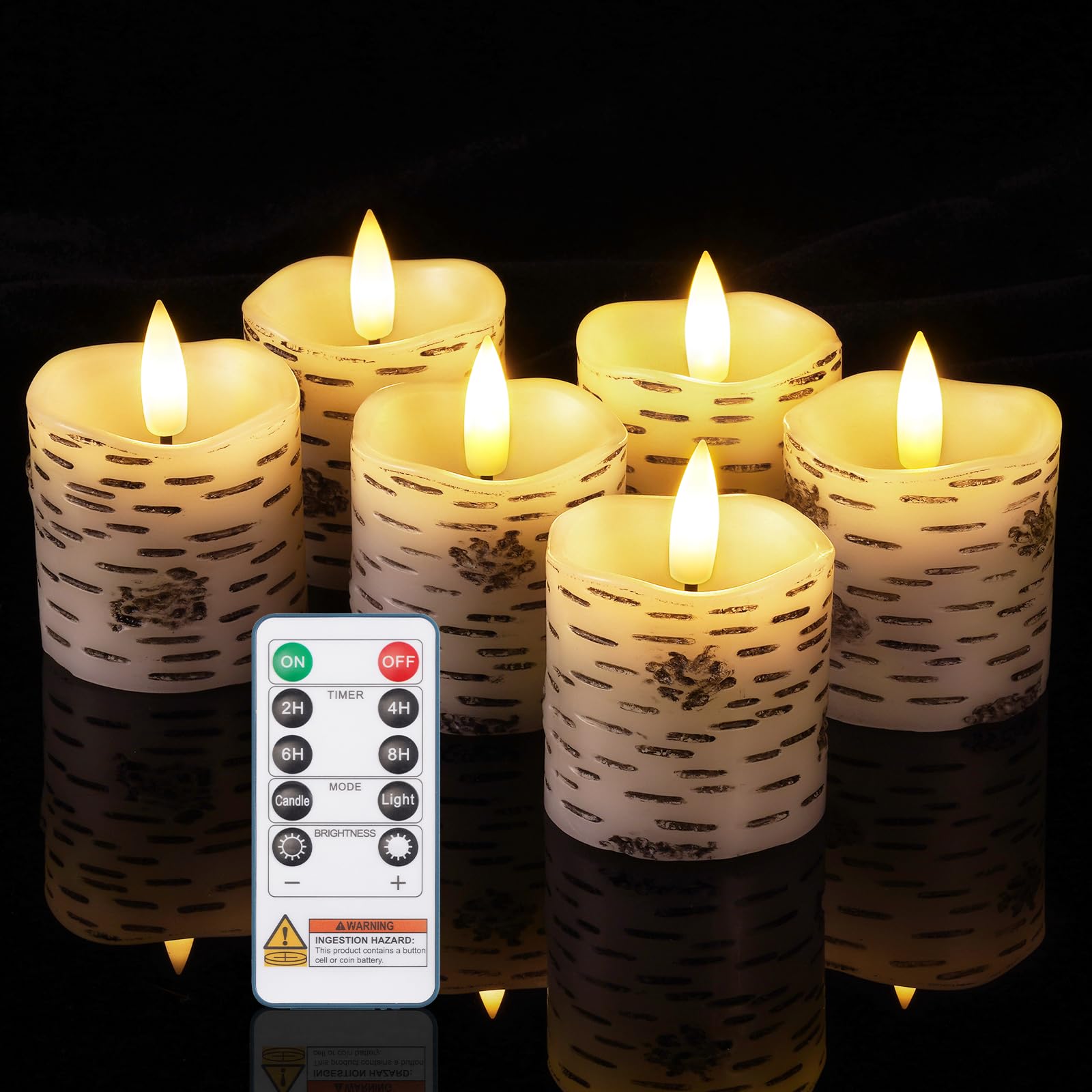 Homemory 6 Stück Flammenlose Echteswachs Teelichter Votive Kerzen mit Fernbedienung, 400 Stunden+ realistischer batterie Teelichter, für Hochzeit, Party Dekoration