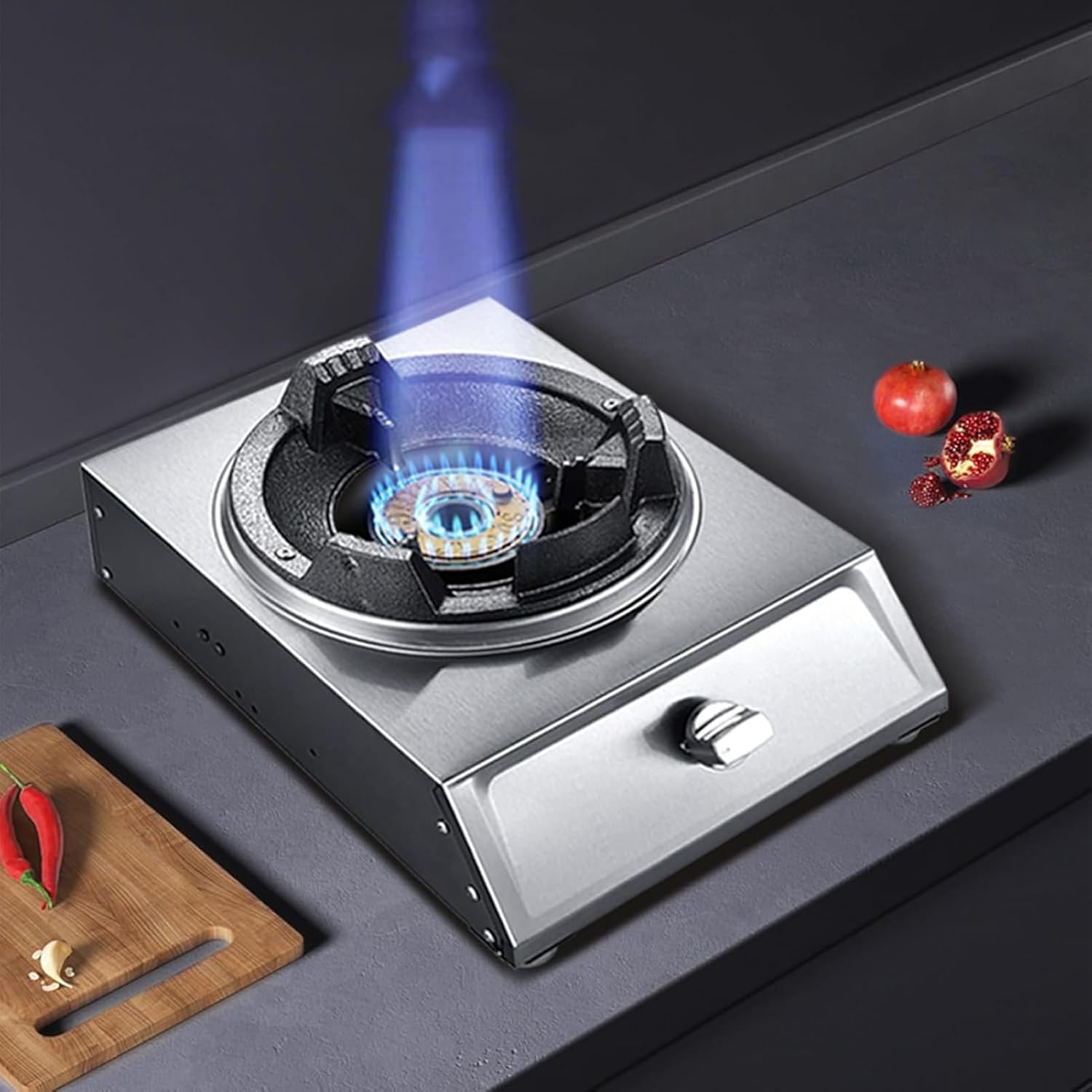 Outdoor Cooking Gas Cooker, 4.0KW LPG Gas Stove, Stainless Steel Catering Indoor Regulators, with Flameout Protection, for Home Kitchen