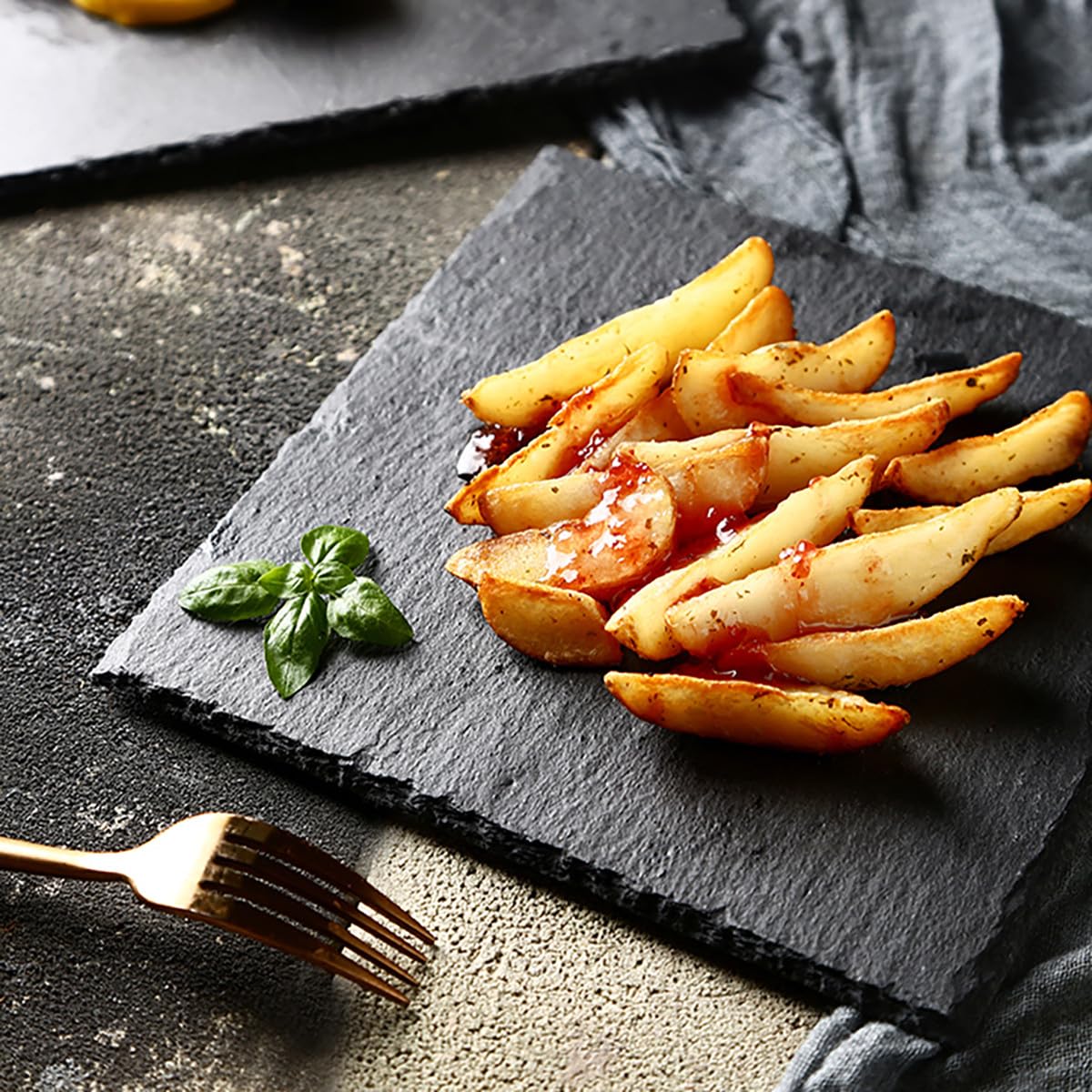 Toyvian Plat en Pierre Naturelle de 9, 8x9, 8 Pouces pour Barbecue Coréen