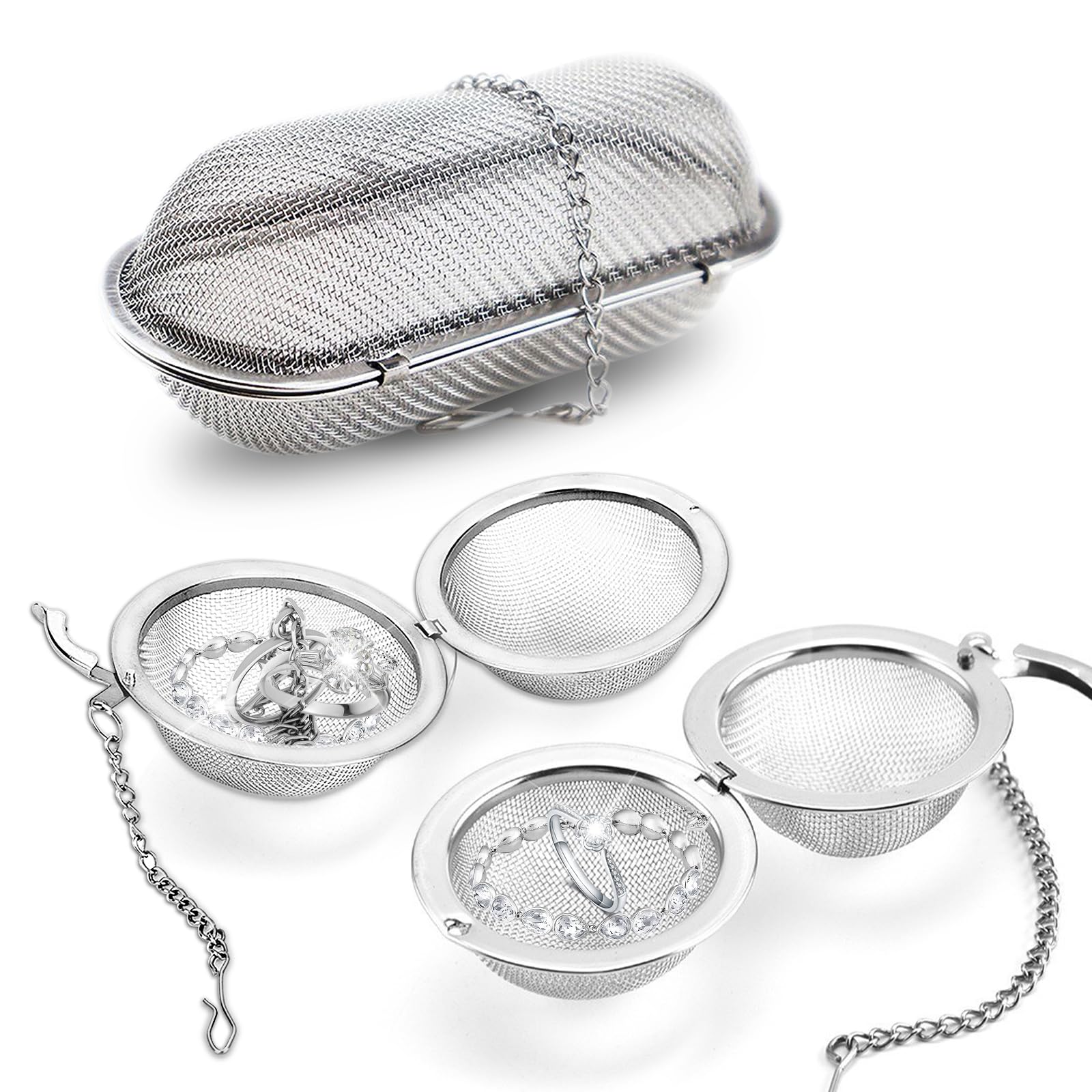 3-Pack Parts Washer Basket - Stainless Steel Basket for Ultrasonic Jewelry - Ideal Small Parts Jewelry Cleaning Basket