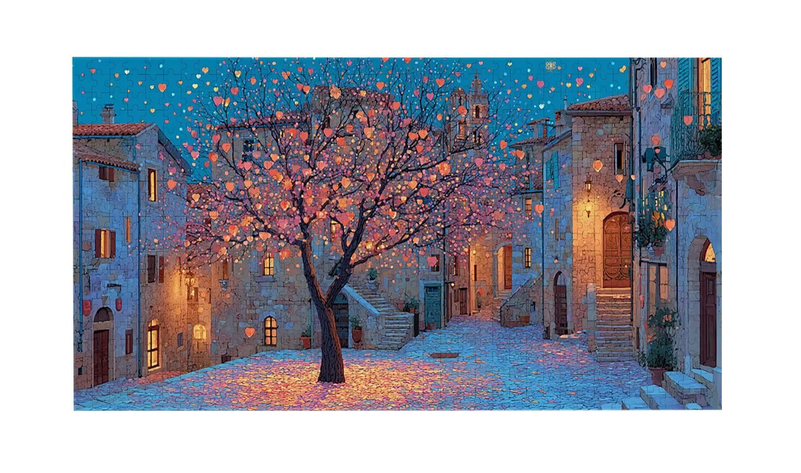 Widok ulicy drzewo - Puzzle 900 sztuk dla dorosłych - Puzzle DIY, kreatywna rozrywka, nowoczesna sztuka, klasyczne puzzle dla dorosłych i nastolatków w wieku 12 lat, pomysł na prezent dla mężczyzn i