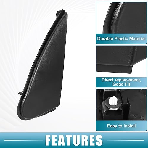 Miniatura 4 de A ABSOPRO Espejo de puerta delantera izquierda esquina Fender Triangle Cover No.6011802170 para Toyota Corolla 2014-2016 plástico negro