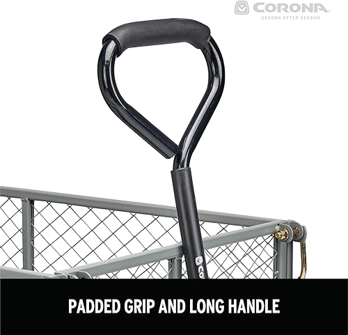 Miniatura 7 de Corona Carro de metal para paisajismo, capacidad de 400 libras, lados plegables, neumáticos de 10 pulgadas para patio, jardinería, corteza,