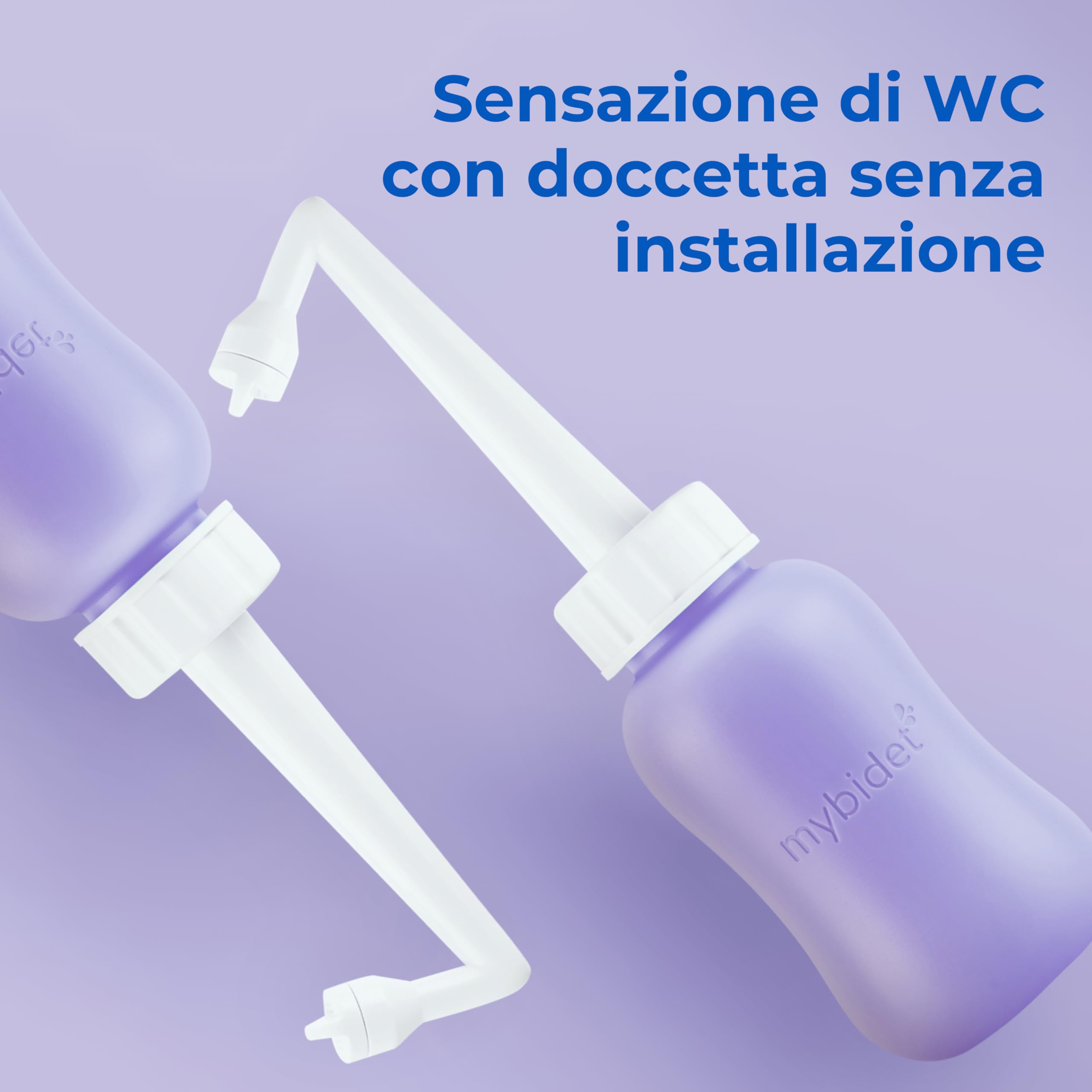 Doccia Intima 3.0 Po con Borsa da Viaggio e Coperchio, Facile da Premere, per Gravidanza, Puerperio, Glutei Doloranti, Bidet o Doccia Popo, Materiali Ecologici e BPA-free, Viola