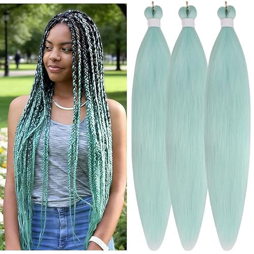 Miniatura 94 de Cabello trenzado para niños preestirado de 16 pulgadas, color negro, Yaki ez, trenzado para niños, trenzas sin nudos