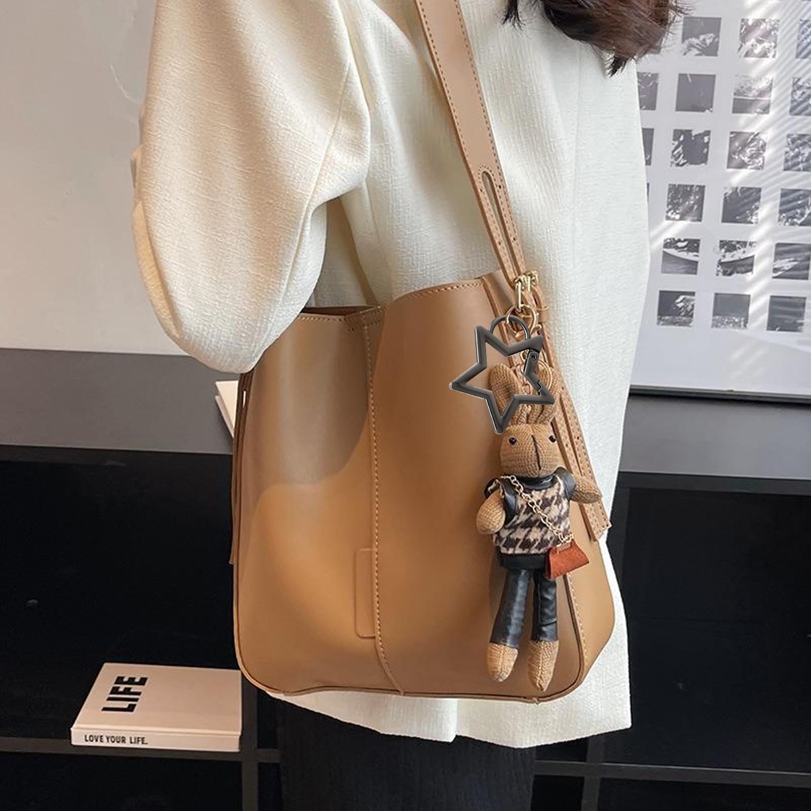 Jowxsx 2 Moschettoni A Forma Di Stella In Metallo – Portachiavi Resistenti Con Chiusura Di Sicurezza, Argento Lucido, Per Chiavi Borse Zaini - 2