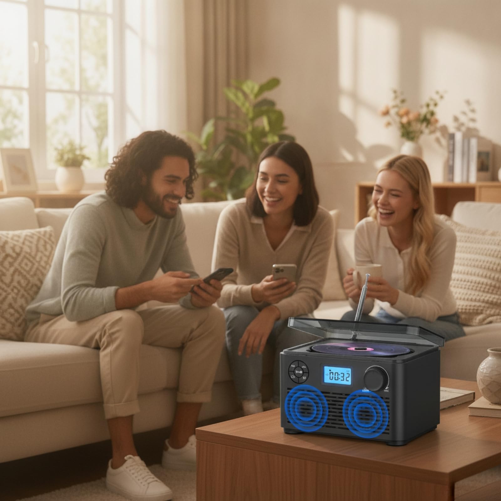 Portatile Boombox Lettore Musicale Stereo Sistema Con Ingresso Usb Tf Lettore di Schede Radio Tuner Jack Cuffia Da Tavolo Design Housing adatto per scaffali controsoffitti dormitori