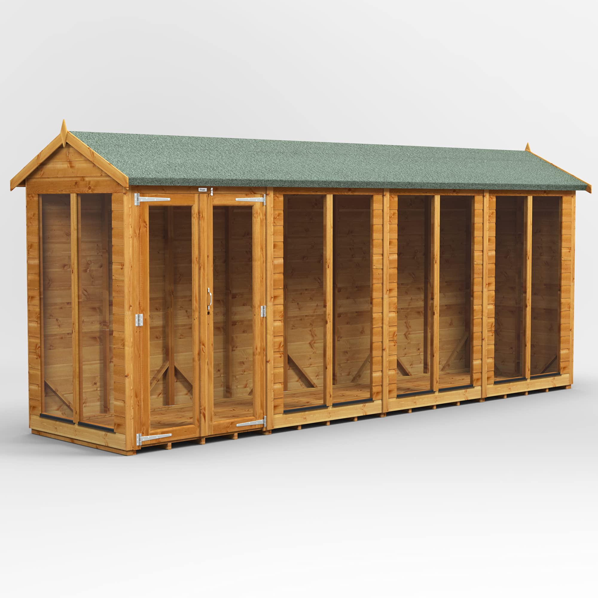 Powersheds High Grade Premium Apex Summer House Wooden Shed with Security Features, PVC Window Sills, Door & Window Flexibility, made from Extra Thick Timber — view 20