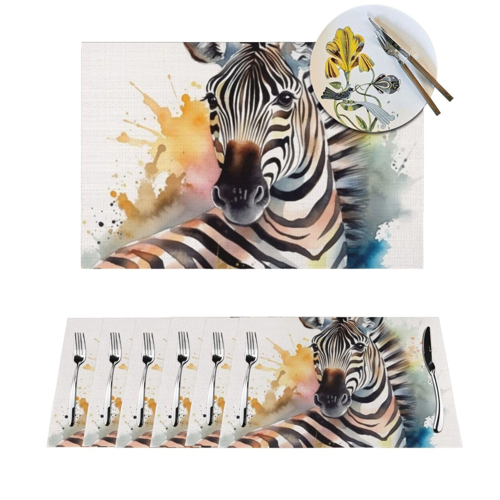 Sets de table zèbre en PVC anti-tache pour protéger la table des enfants