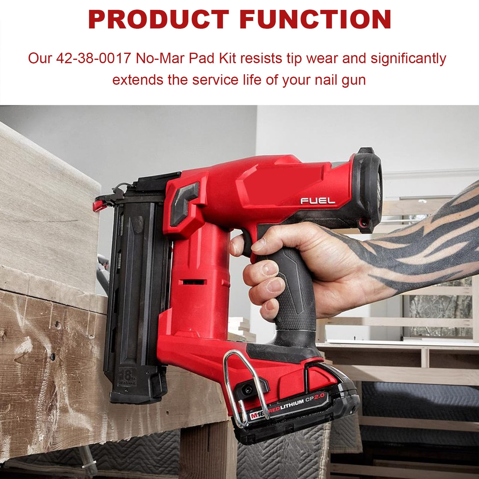 universal brad nailer no-mar tip rubber cushion installation example