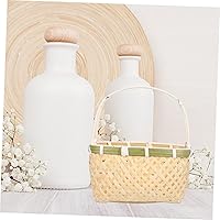 Vista 9 de Zerodeko Cestas de almacenamiento de hierba marina, 2 unidades, rectangulares tejidas, de bambú, canastas de Pascua con asas con bisagras, cesta