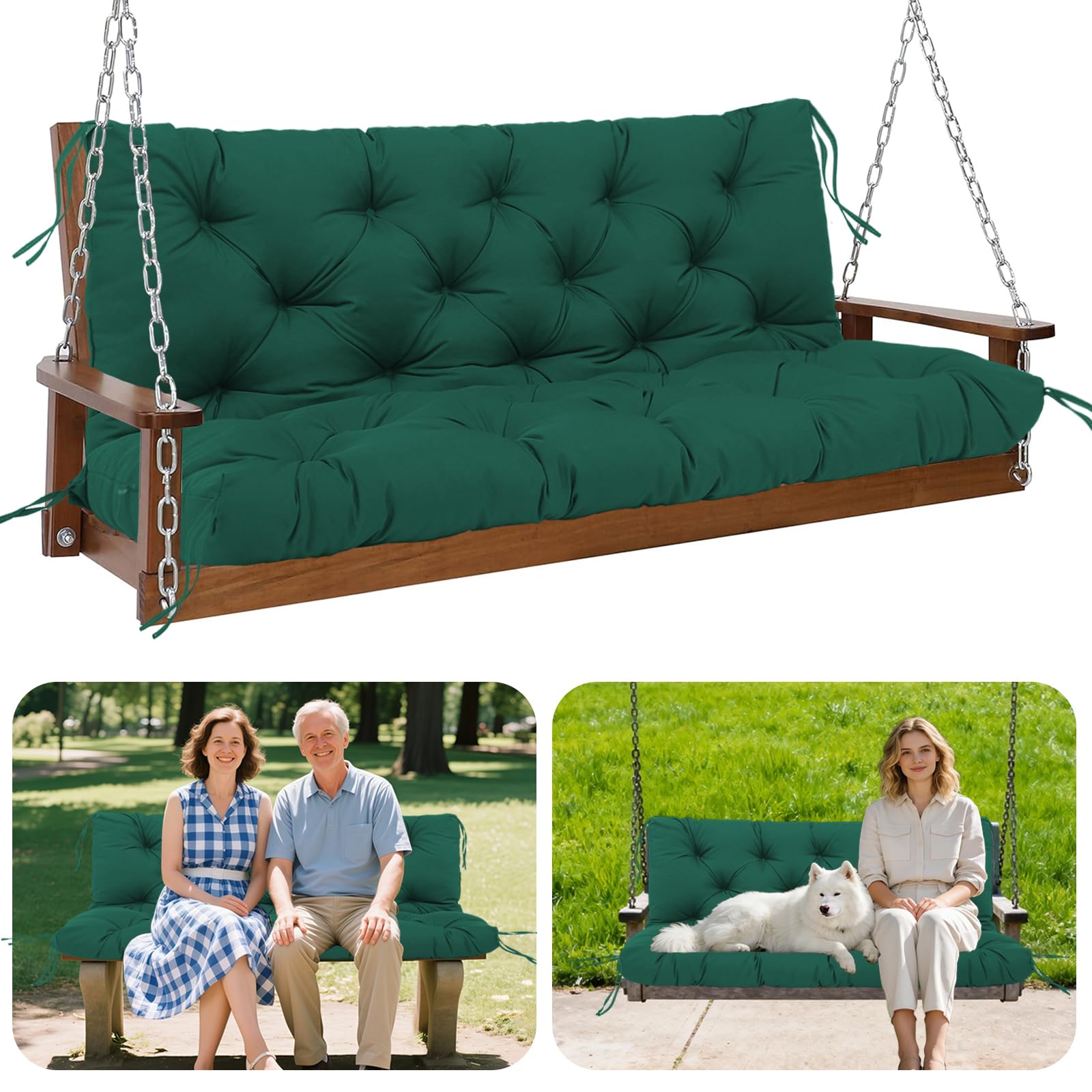 GPCHZM Hollywoodschaukel Auflage 180cm Wasserdicht Gartenbank Auflage Verdickt(12.5cm) Mit Rückenlehne Schaukelbank Auflage für Hollywoodschaukel Sitzbank Gartenbank Terrasse Hinterhof Rasen Veranda