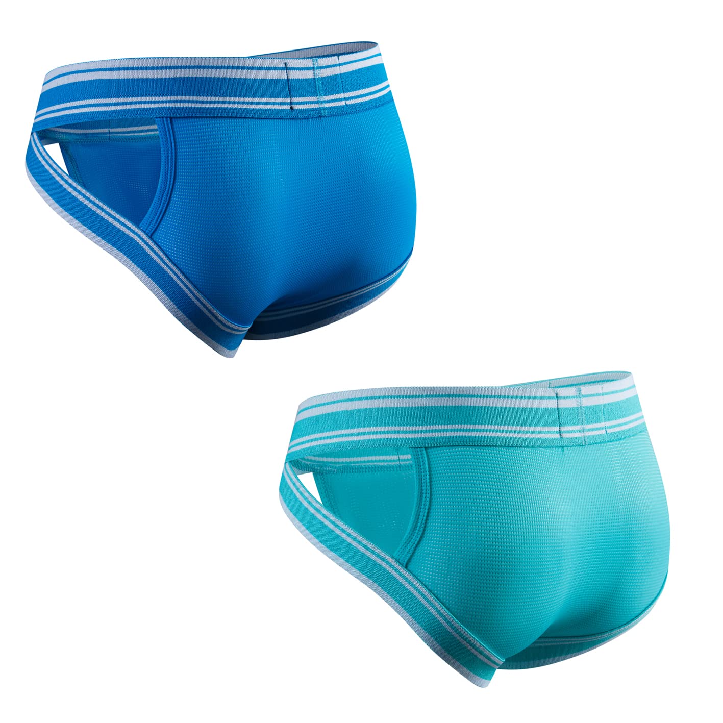 JOCKMAIL2PCS/PACK Mens Briefs Underwear Wide Belt Mesh Athletic Sport Underwear Briefs
