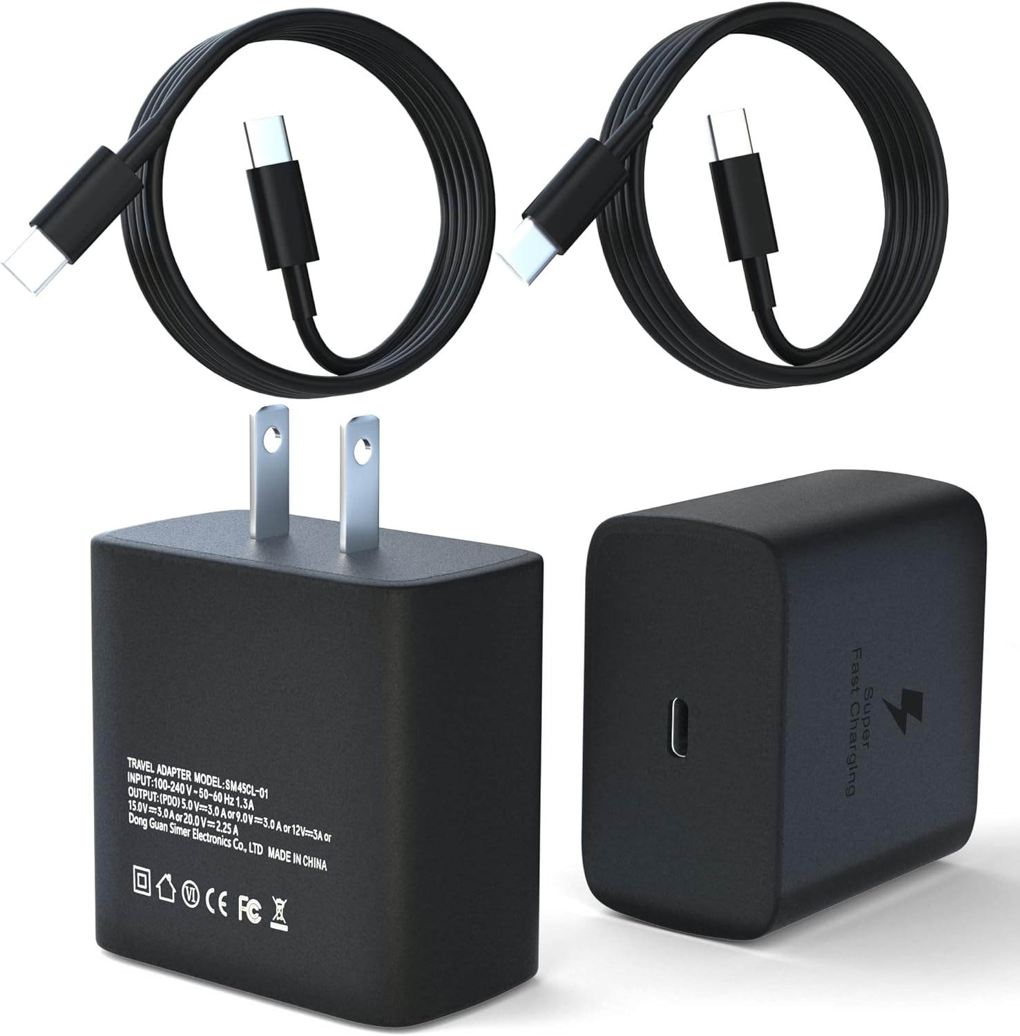 45W Samsung Charger 2 Pack USB C Super Fast Charging