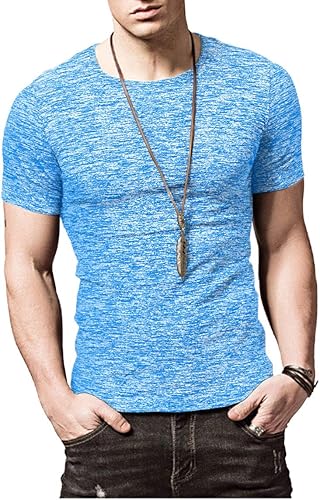 Miniatura 4 de KUYIGO Camisetas deportivas para hombre, camiseta deportiva para correr, gimnasio, entrenamiento, secado rápido, cuello redondo, camiseta con