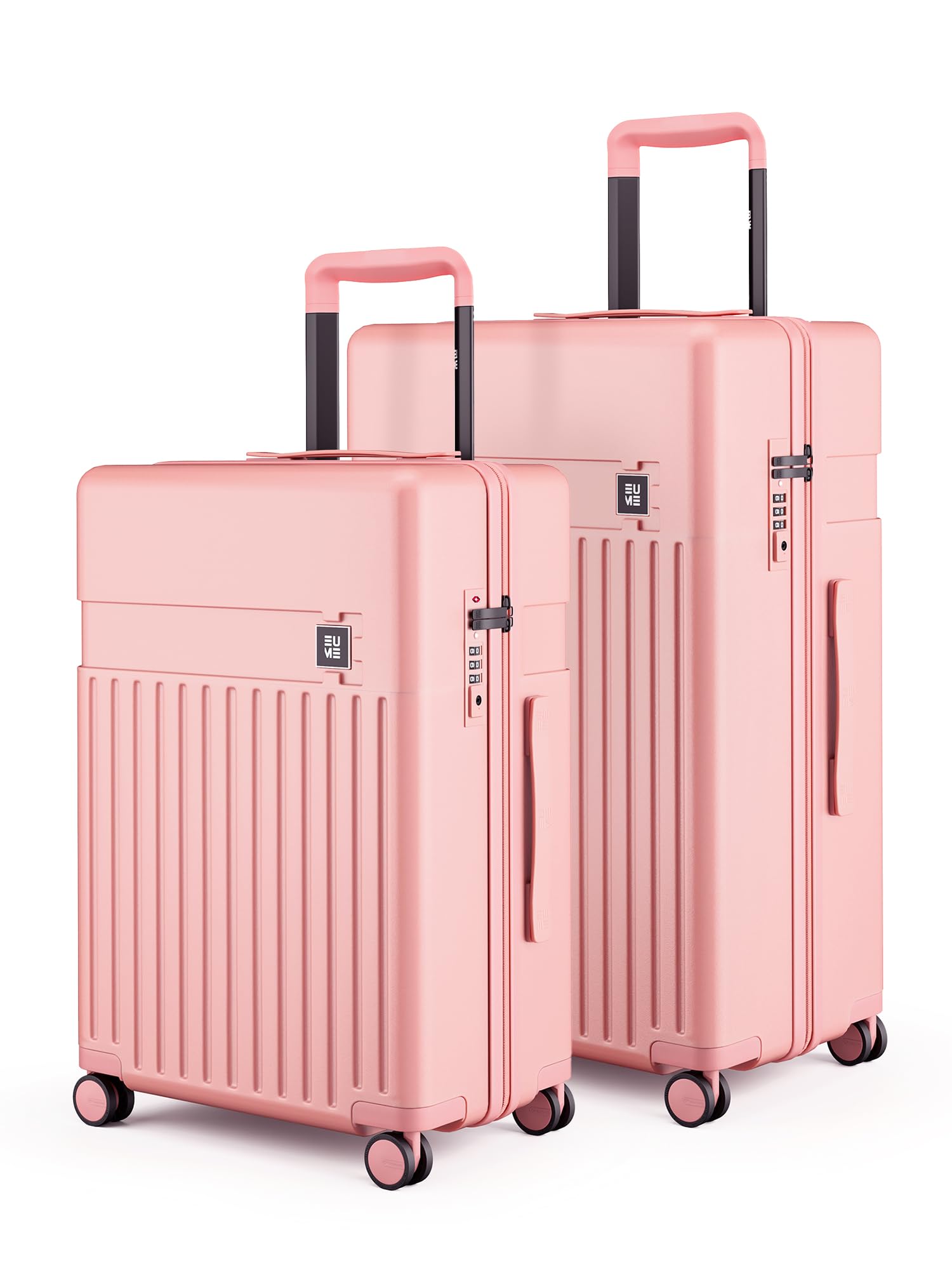 eume Classic Check-in Medium 65 Cm and Check-in Large 75 Cm Luggage Trolley Bags for Travel - Set of 2 (Pink Blaze) | Polycarbonate (PC) 8 Hinomoto Wheels Suitcase | Travel Bags for Luggage Trolley-picture-10
