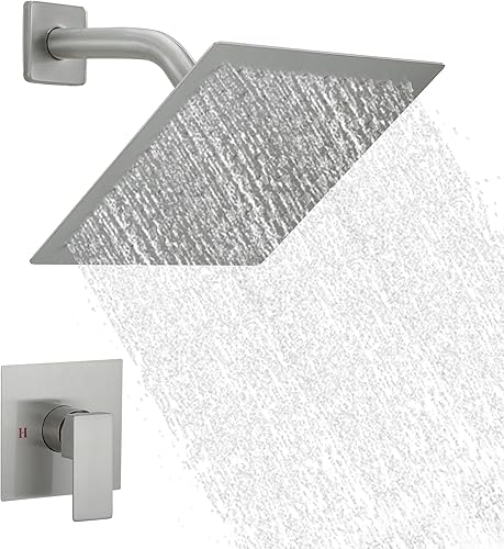 Miniatura 8 de Homevacious Sistema de ducha de lluvia de 12 pulgadas, color negro mate, mezclador de lujo, juego combinado de ducha montado en la pared, grifo