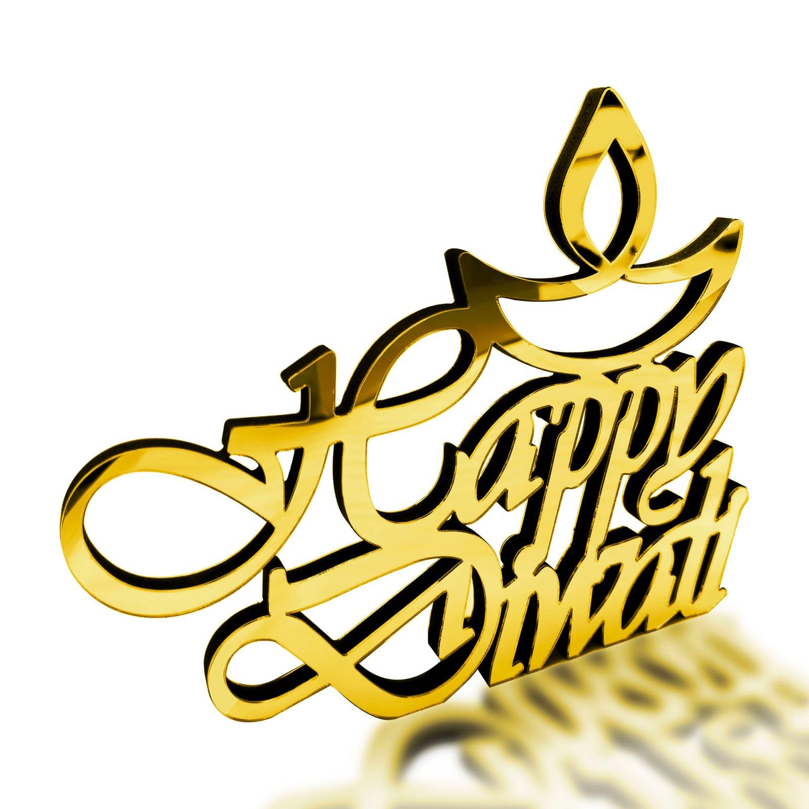 e world unbox happiness e World Forex Diwali Tabletop Decors – Perfect Indian Diwali Festival Decorations – Modern Indians Housewarming Gift – Ideal for Home and Office. (Gold)