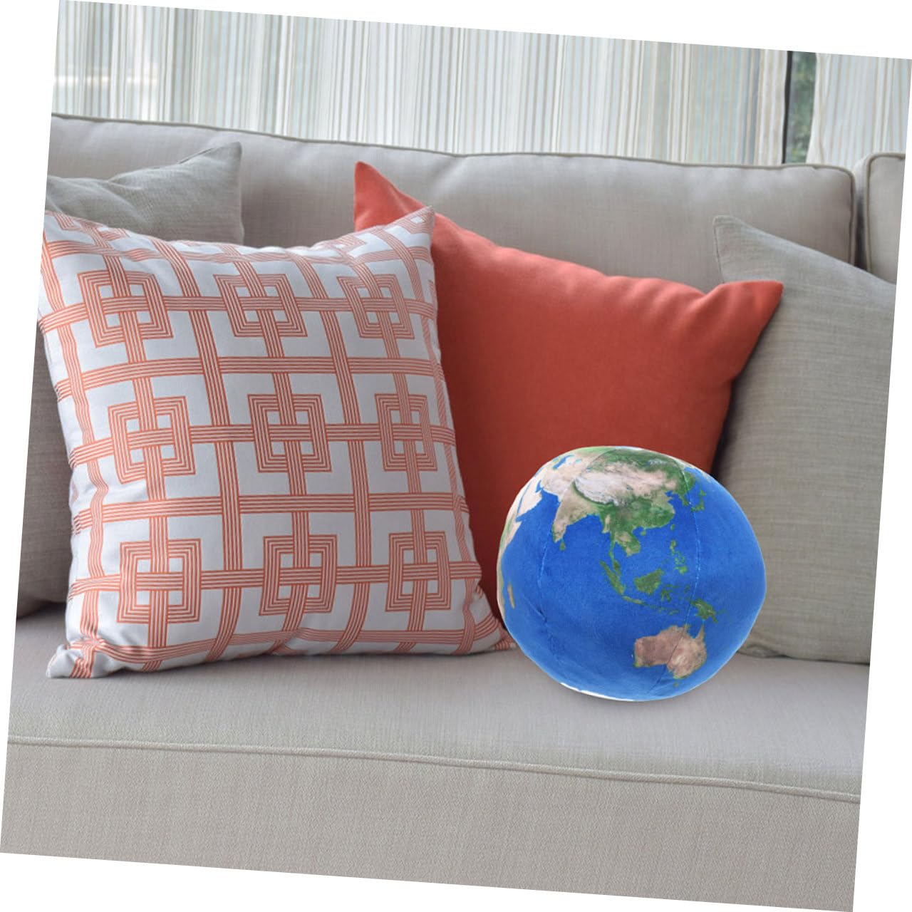Cuscino Da Lancio a Forma Di Palla Morbido 27 Cm in Peluche, Cuscino Decorativo a Sfera Staccabile Per Divano e Casa, Accessorio Accogliente Per Camera e Salotto