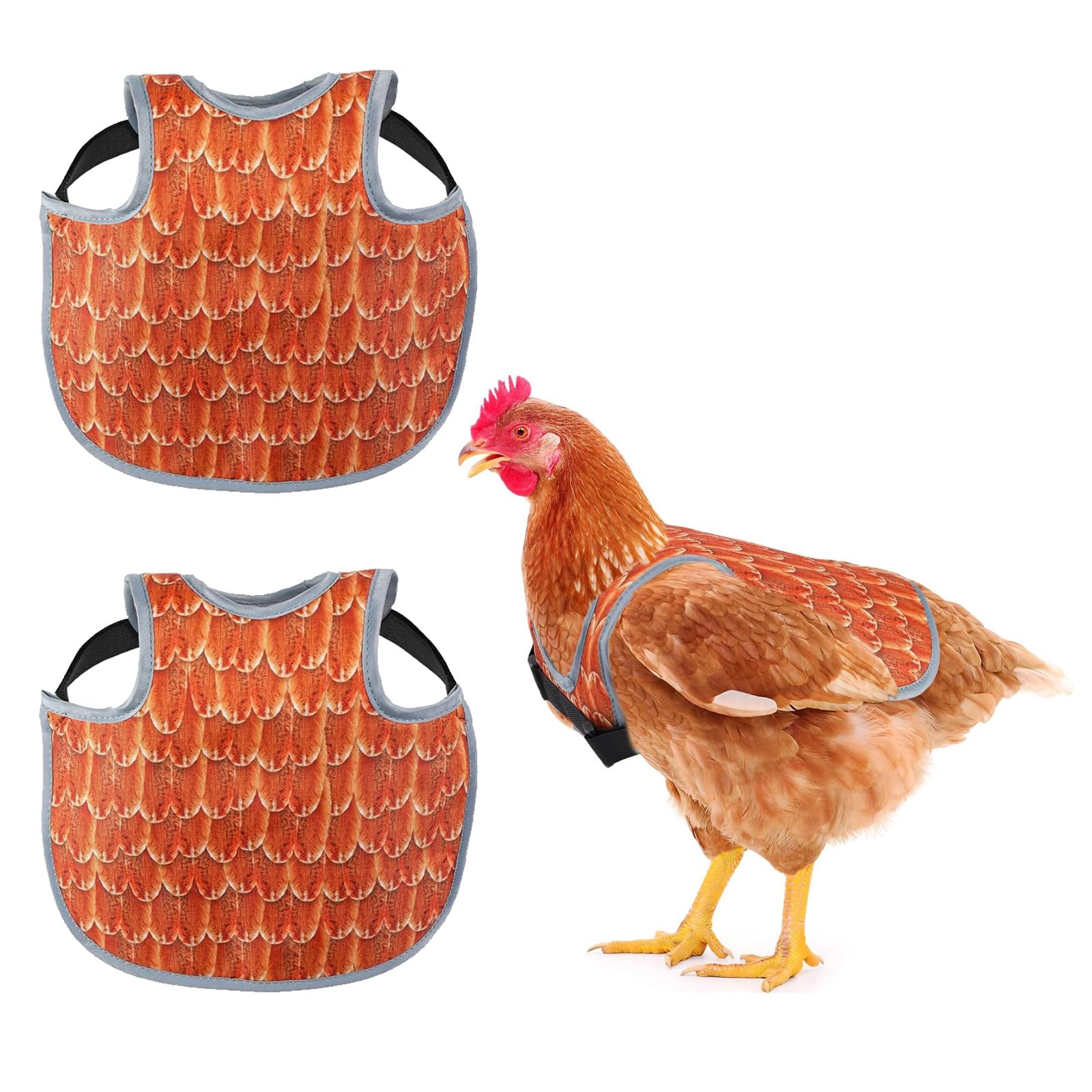 2 Pack Chicken Saddles for hens Chicken Back Protector for Hens, Comfortable & Lightweight Chicken Aprons for Hens(Orange)