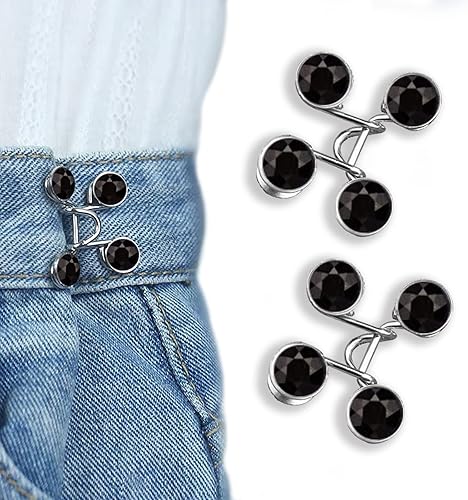 Pines de botón de mezclilla, botón de jean ajustable, pin de botón de jean desmontable, no requiere costura, ajuste perfecto botón de jean