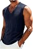 Chaleco de punto para hombre, estilo preppy, sin mangas, cuello en V 1
